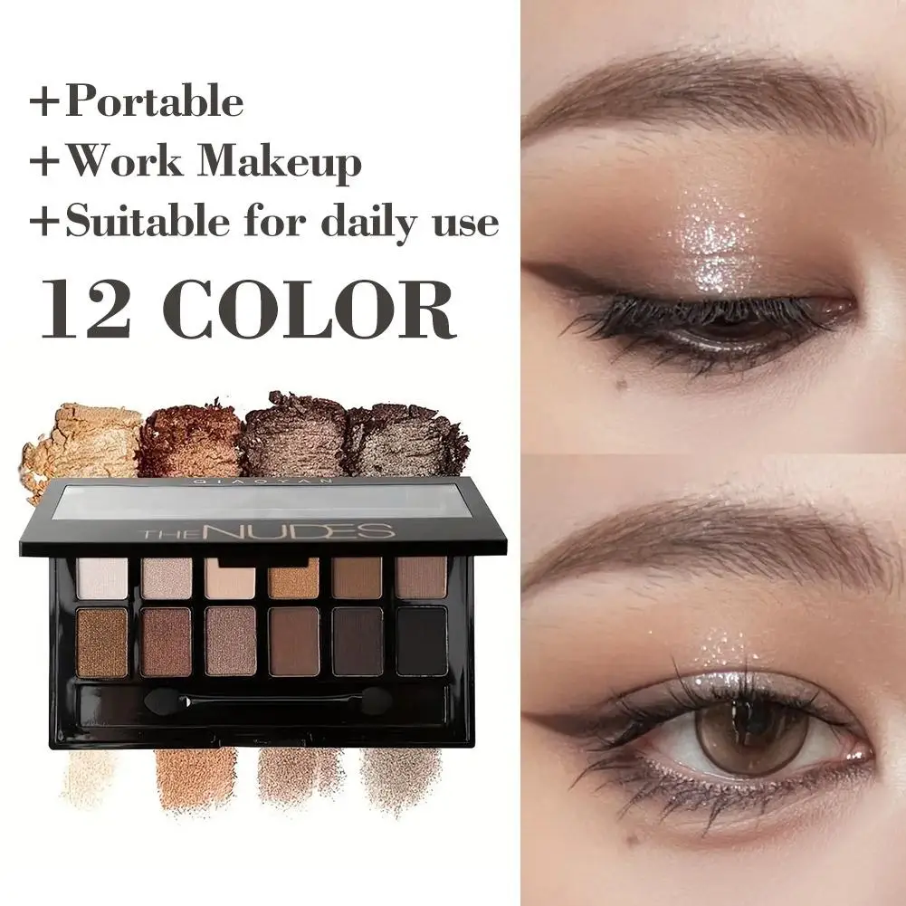    12 cores fosco sombra placa terra cor perolado fosco à prova dwaterproof água sombra natural multicolorido iniciante sombra t j5a9