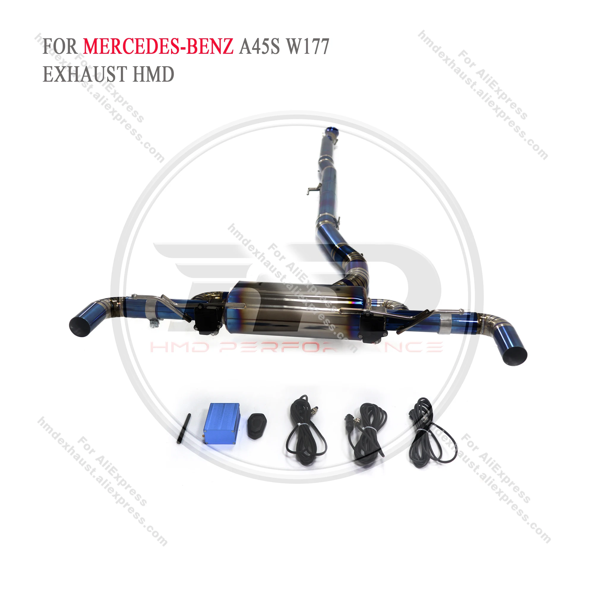 HMD Titanium Exhaust System Performance Catback for Mercedes Benz AMG A45S W177 2.0T 2019+ Muffler With Valve