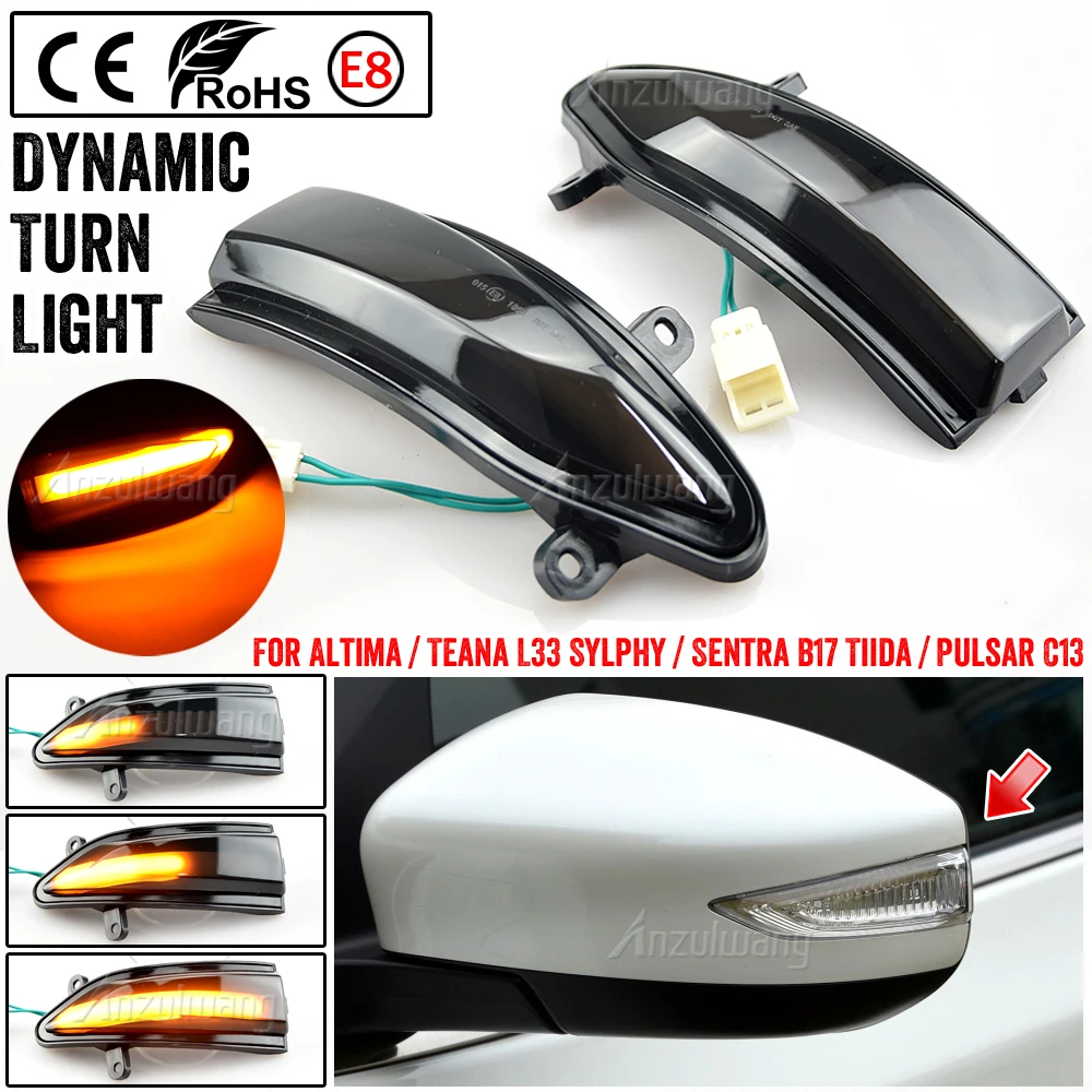 

Стайлинг автомобиля автозапчасти светодиодный динамический указатель поворота зеркало мигалка стрелка для Nissan Altima/Teana L33 2013-2018