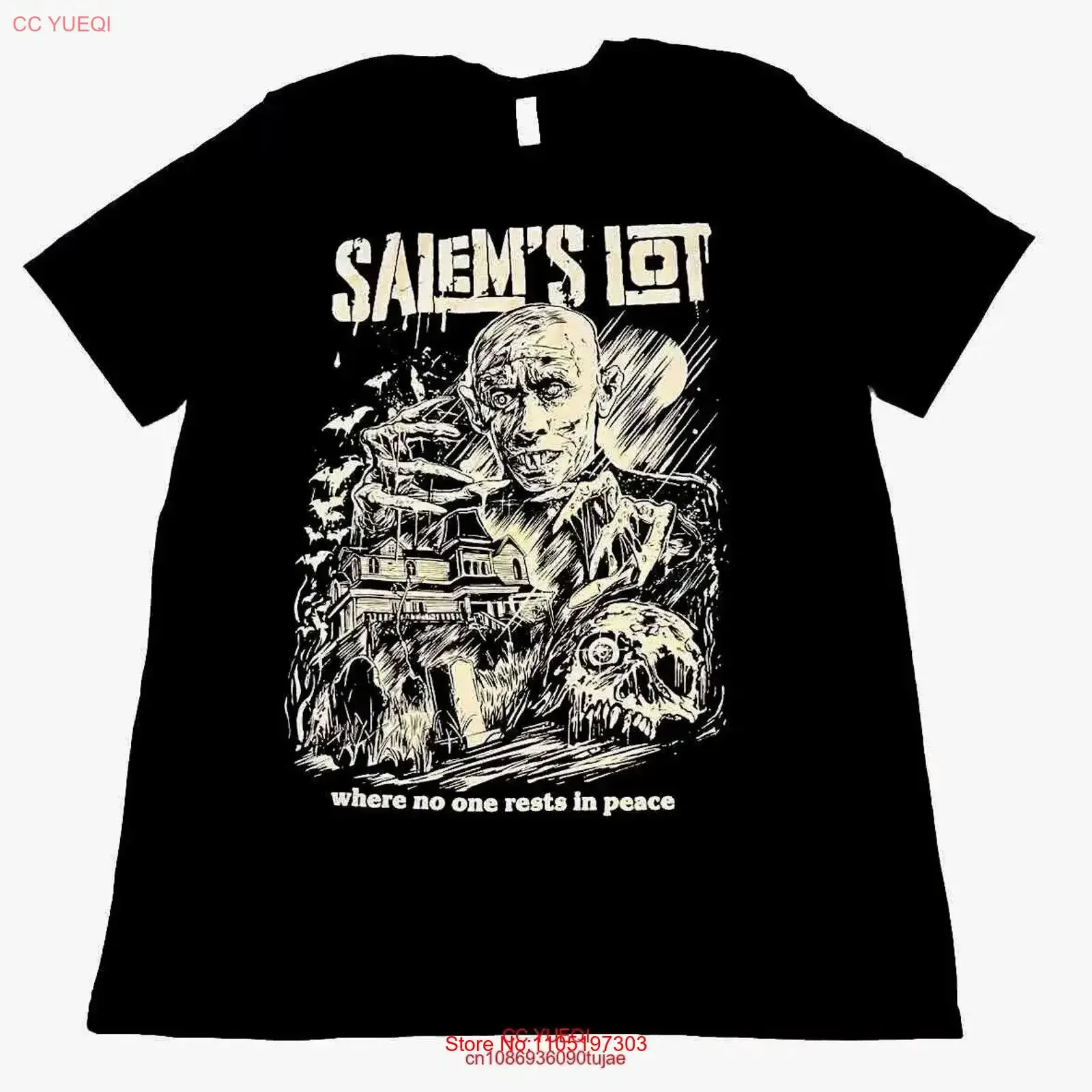 

Футболка SALEMS LOT STEPHEN KING, унисекс, размер L, винтажная, с эффектом потертости, эластичная, удобная, стильная, с графическим принтом, модная, мужская.