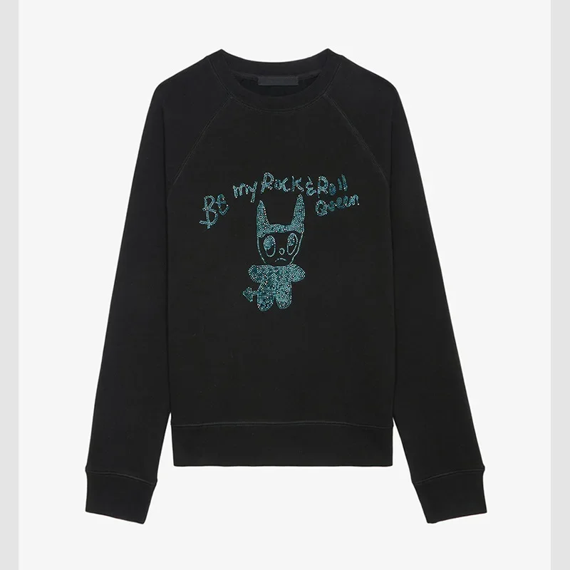 25 ربيع جديد الفرنسية المتخصصة الكلاسيكية ليتل مونستر الساخن الماس الأسود خشنة كم المرأة طاقم الرقبة سترة