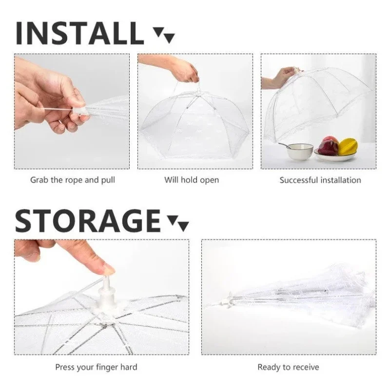 Food cover foldable food cover large size gauze table cover dining table anti-fly mosquito net food tent (74cm*25cm)