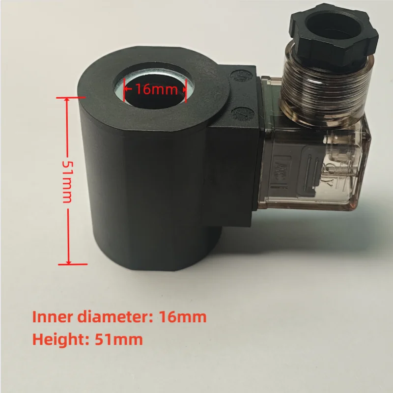 Cartridge Valve Hydraulic Solenoid Valve Coil Inner Diameter 16mm Height 51mm DC12V24V48V60V AC110V220V