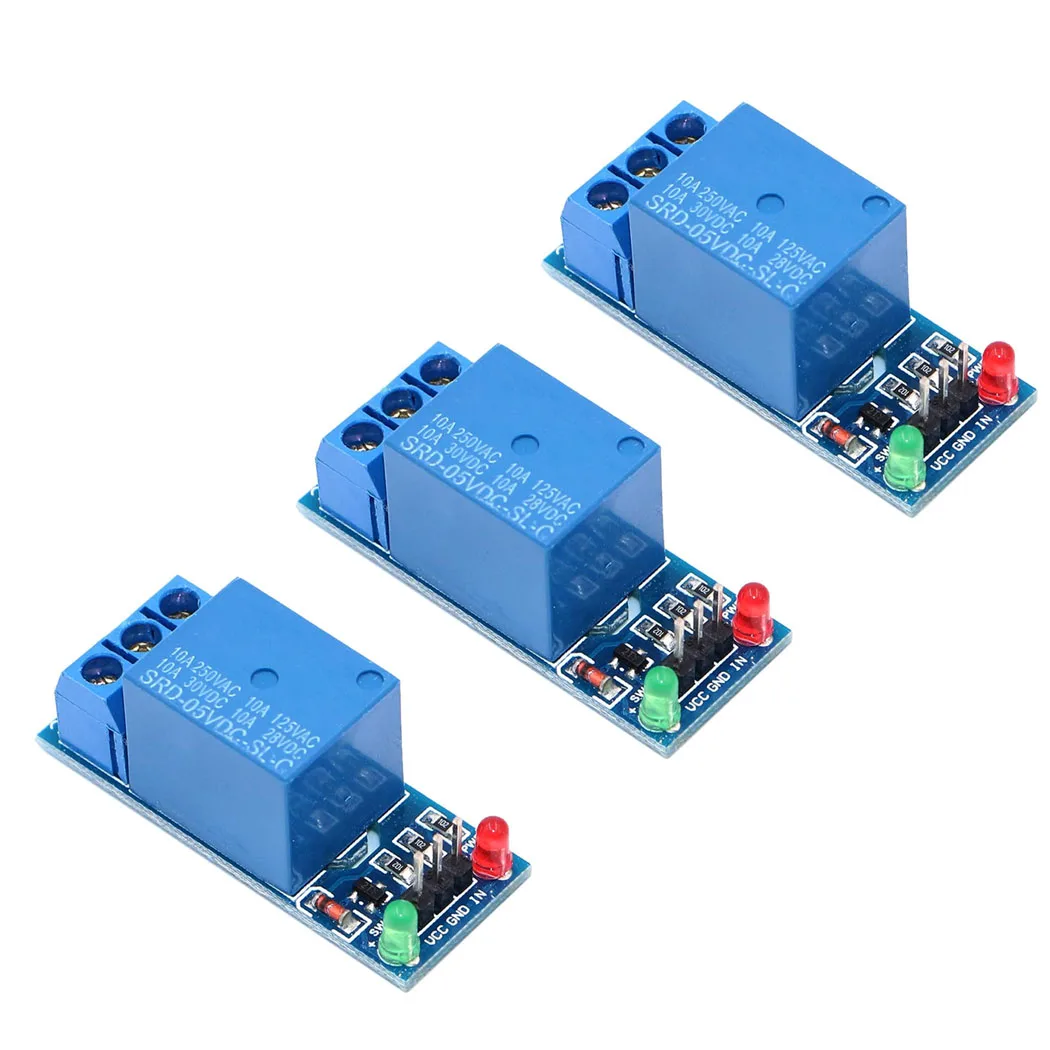 1 Channel Relay Module 5V Low Level Trigger Relay Shield Module Control Board with Optocoupler Isolation LED Warning Lamp Dupont