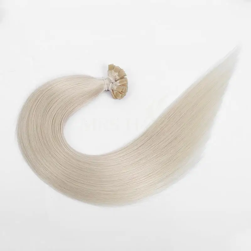 Biondo bianco personalizzato 1001 #   Estensioni dei capelli a punta piatta Capelli umani alla cheratina Capelli a fusione calda 1x0,8 cm Legame 12-24 pollici 50 grammi/confezione