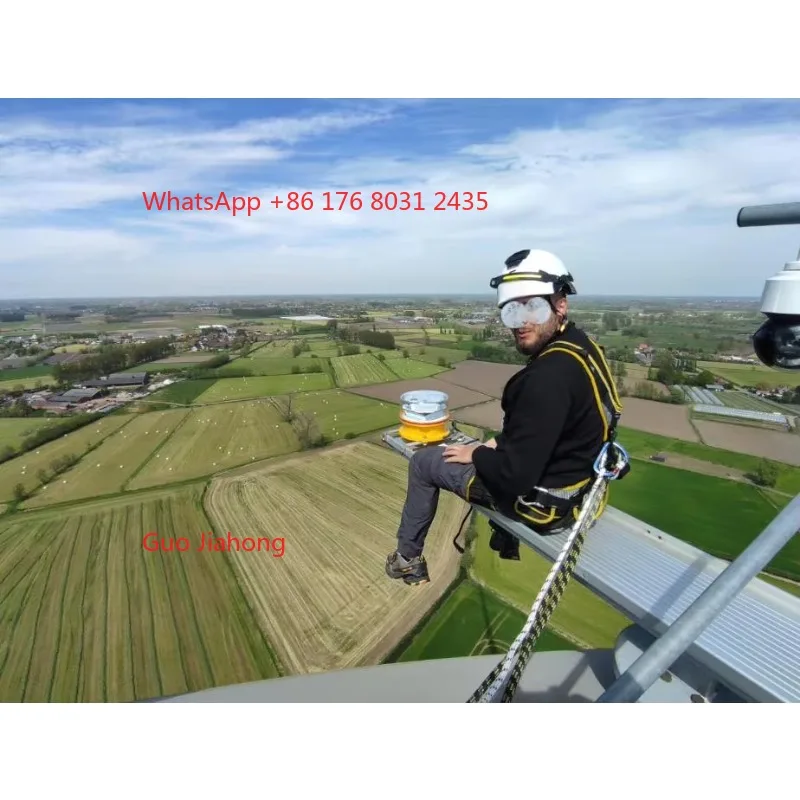 تعزيز سلامة توربينات الرياح على مدار 24 ساعة إضاءة عائق أحمر/أبيض أضواء وامضة تعمل أضواء الطيران المتوسطة الكثافة