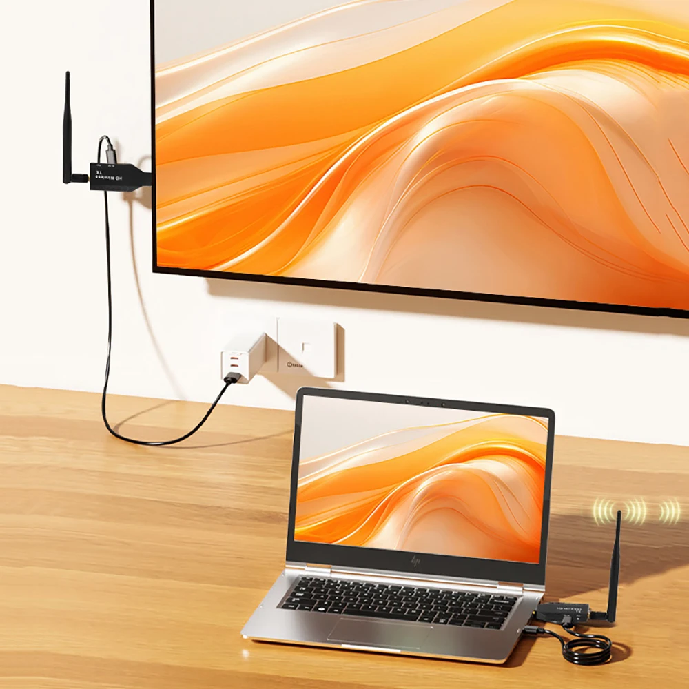 Transmissor e receptor de vídeo hdmi sem fio, 50m, 5g, 1080p, 60hz, transceptor de áudio e vídeo para câmera ps4, laptop, pc, projetor de tv