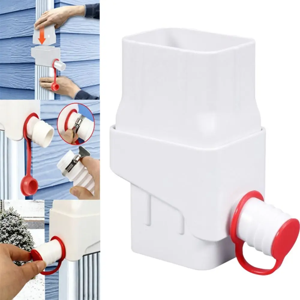 

Easy Install Rainwater Collection System Two Water Outlets 5FT Hose Downspout Diverter System Adjustable Filtration Valve
