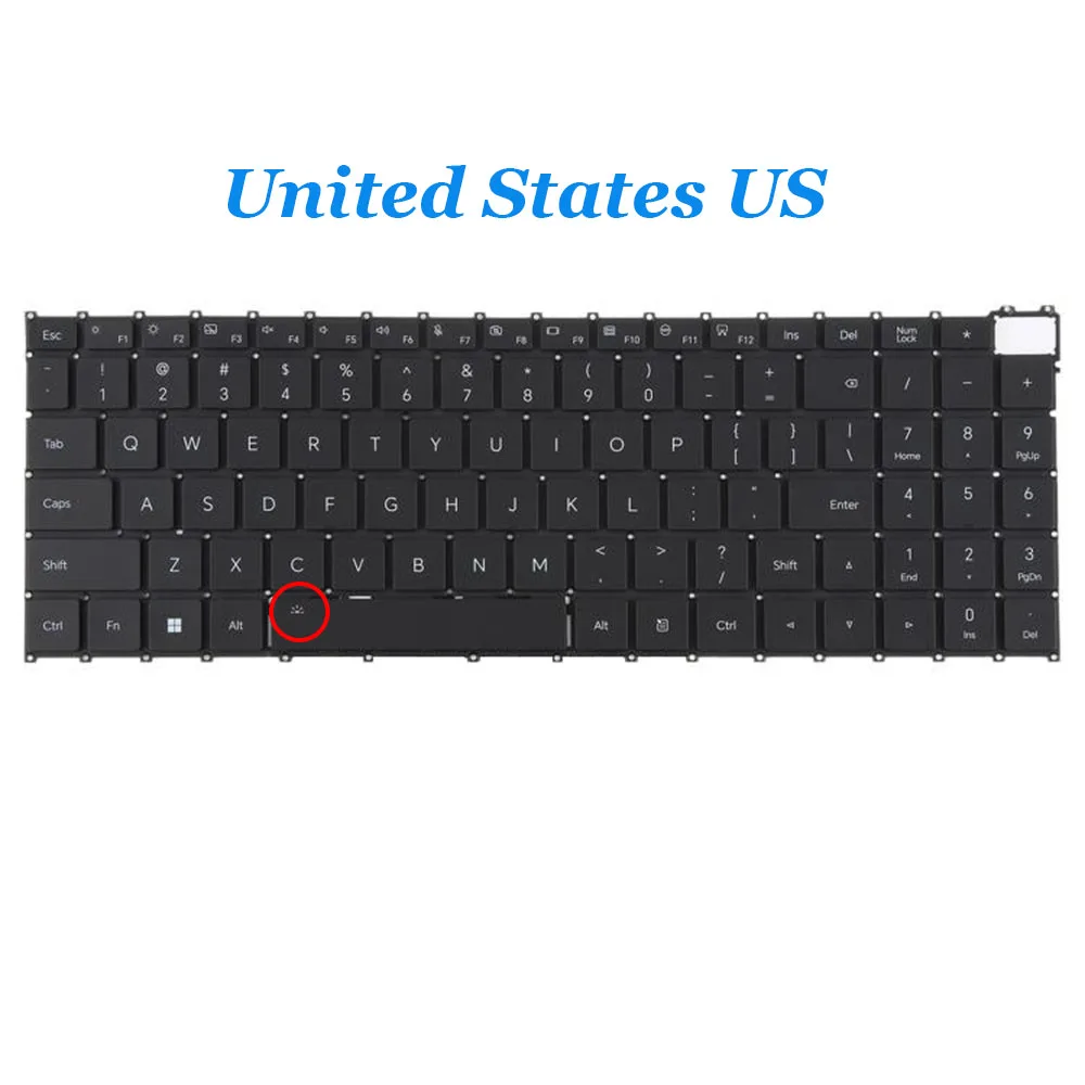 Laptop Keyboard For HONOR MagicBook Pro 16 2025 HUNTER DRB-P Black Without Frame With Backlit RU\US
