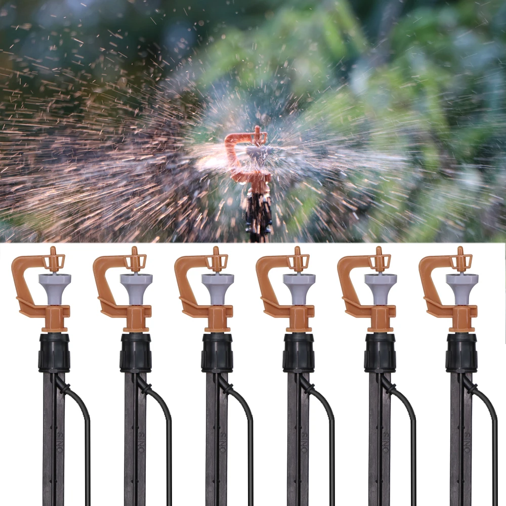 10PCS Greenhouse 360 Refraction Micro Nozzle Garden Drip Irrigation Misting System Hanging Humidifier Sprayer w 4/7mm Barb