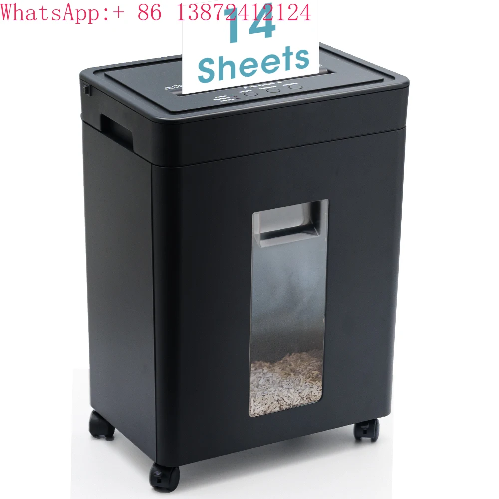 

21L Mini Paper Shredder Manual 14 Sheets 60 Min High Security P4 Cross Cut Document Destroyer Equipment for Home Office Use