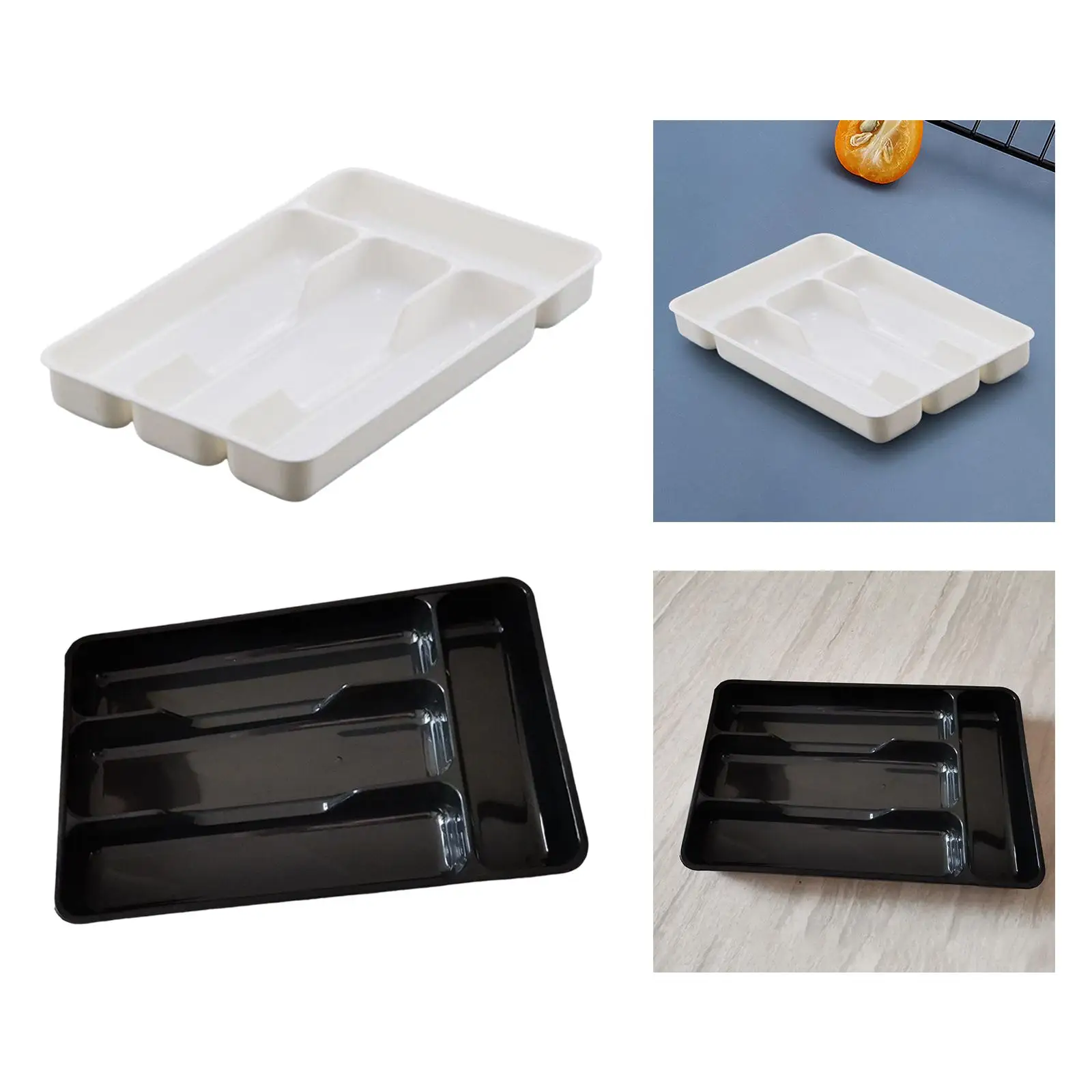 Cutlery Tray Accs Multifunction Organizer Tools Durable with 4 Grids for Office Tableware Stationery Silverware Kitchen Utensils