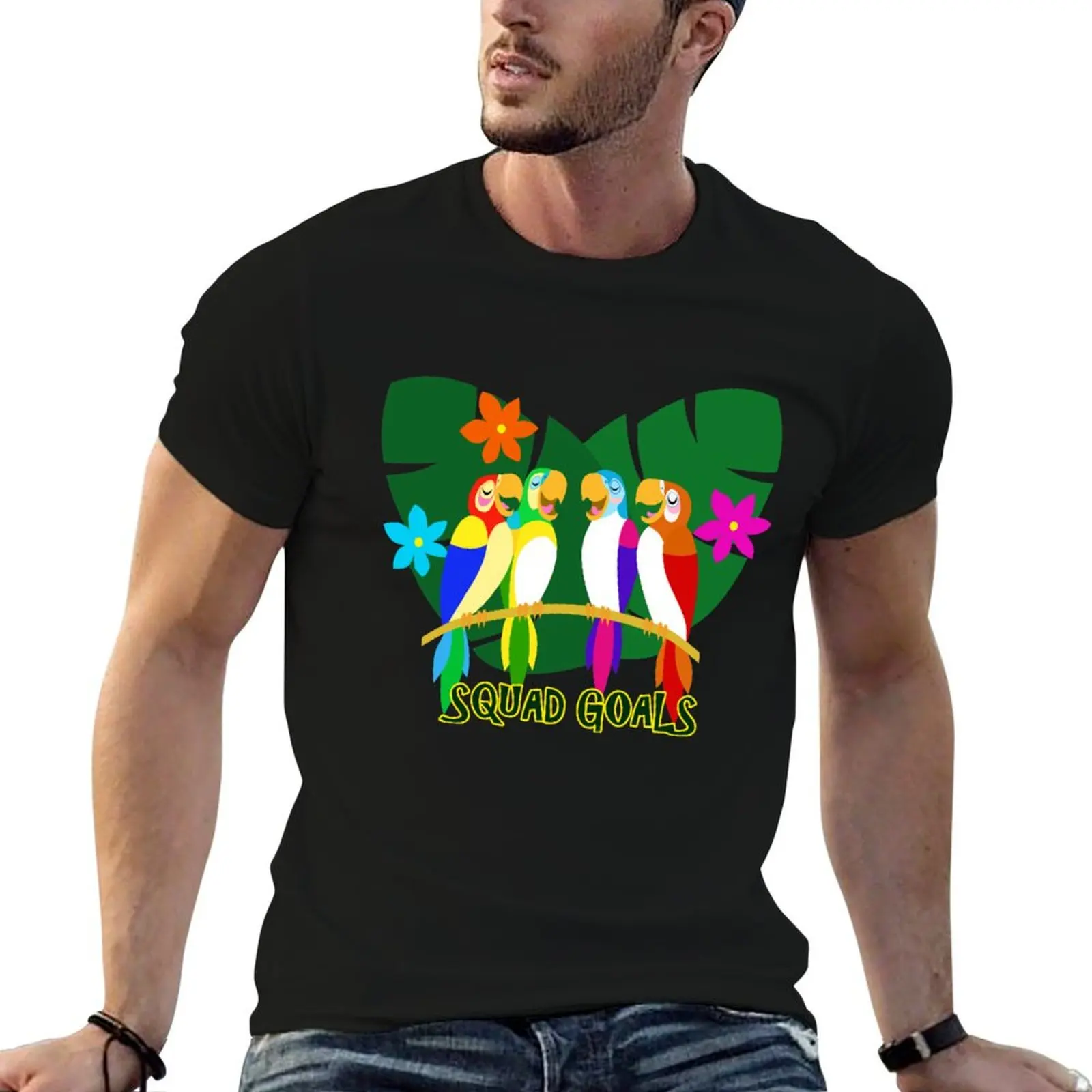 Feathered Friends Squad Goals T-Shirt vintage anime shirt tees t shirts for men cotton