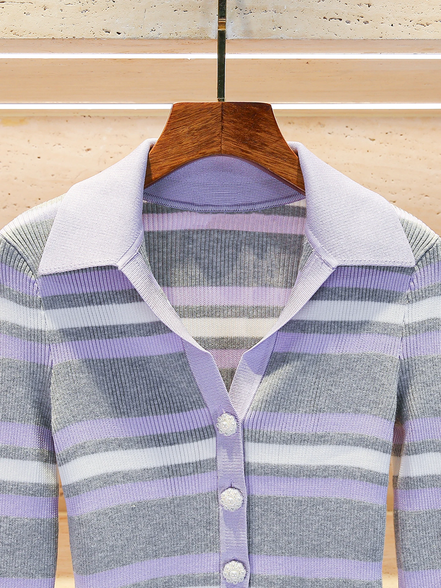 Sweet Preppy Striped Knit Cardigan Top Women's Faion Autumn 2025 SP Home South Oil High End Women's Clothing