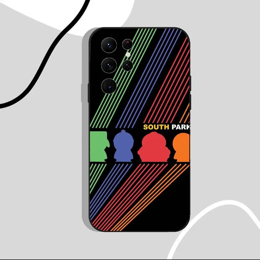 Чехол для телефона S-South Funny P-Park для Samsung S25, S24 Ultra, S20, S30 plus, S22 Plus, S23, Ultra 5G, силиконовый черный корпус