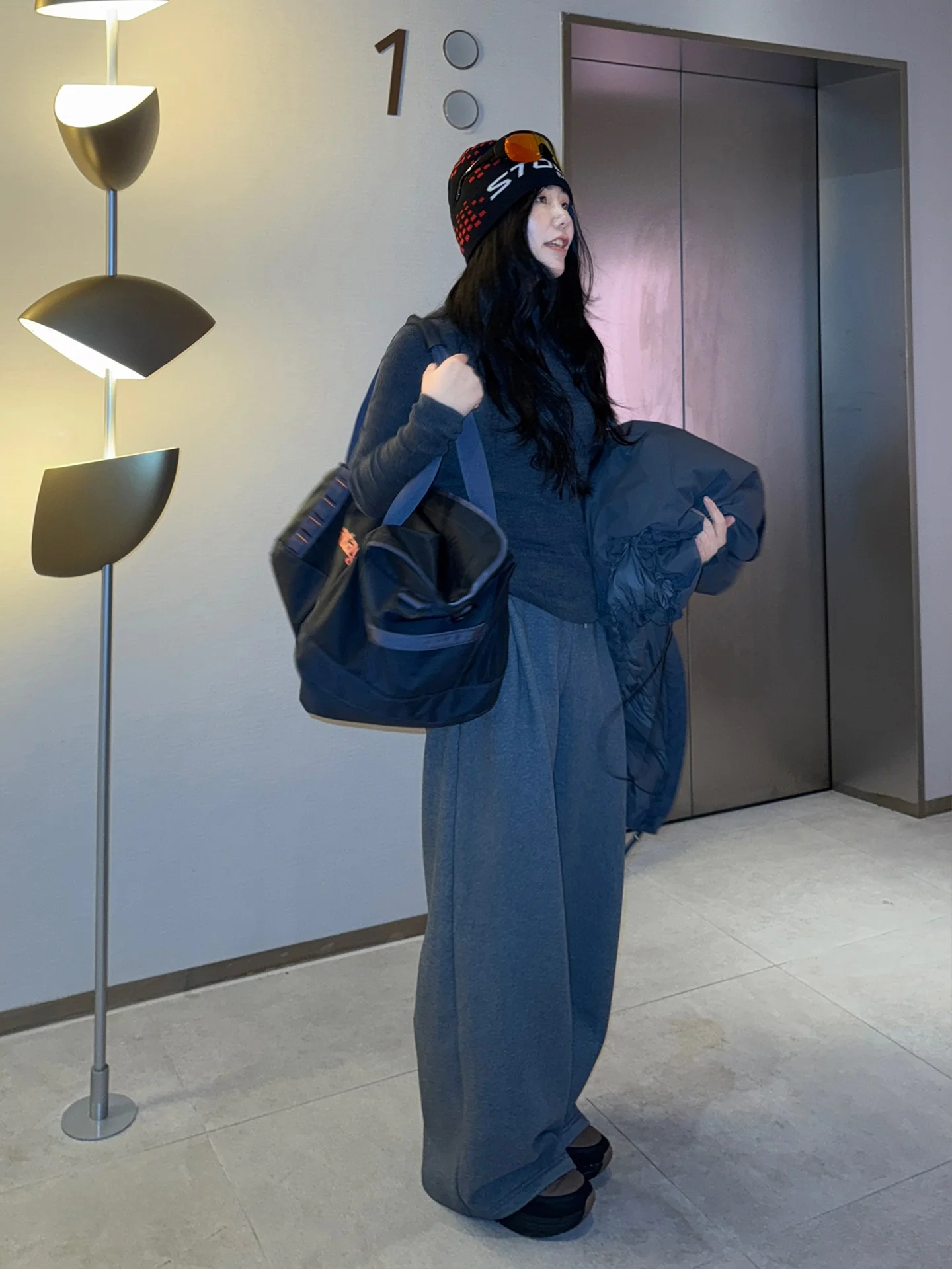 

New Zealand Spun Wool Base irt High Waist Thermal Tech Pants Women's Winter Faion Set Casual Sle Long Sve High Waist