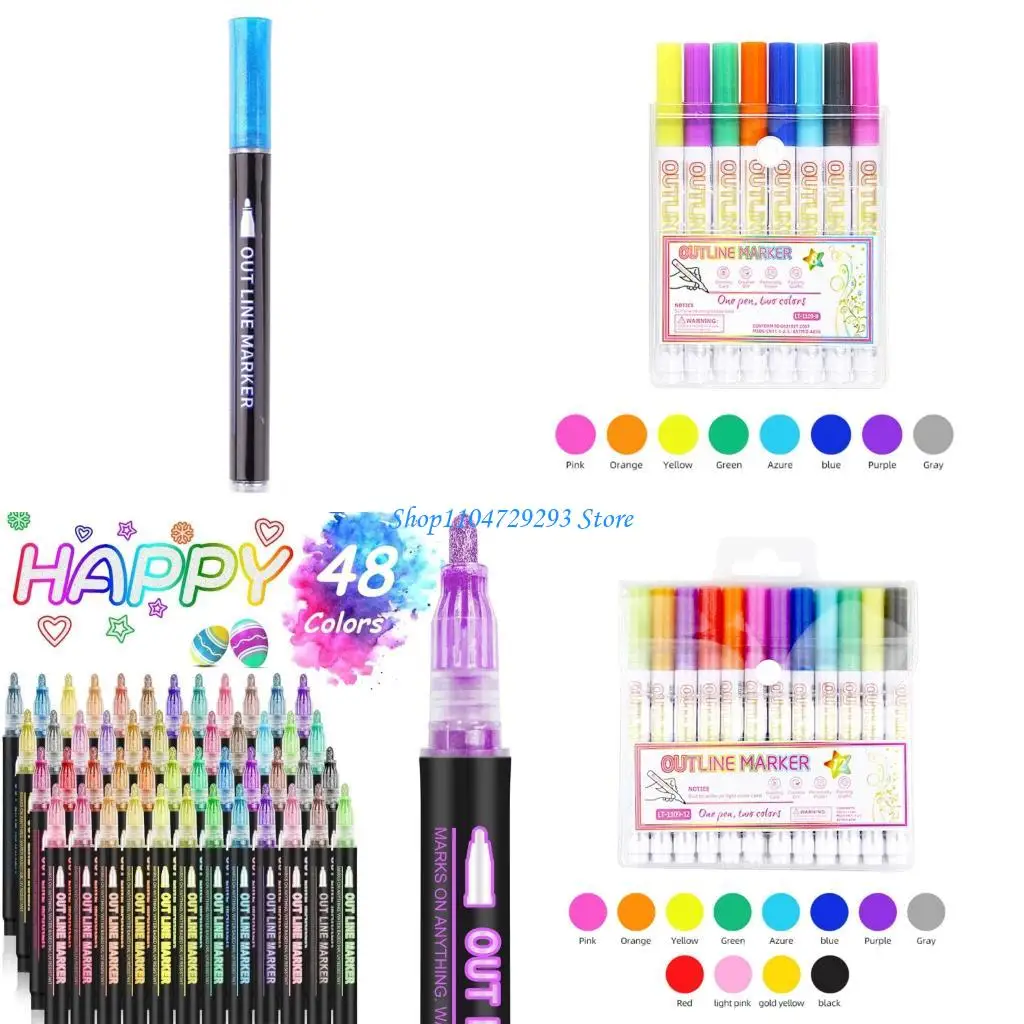 

Y2GD Контурные маркеры, металлическая ручка-маркер, ширина линии 2 мм для изготовления детских карточек