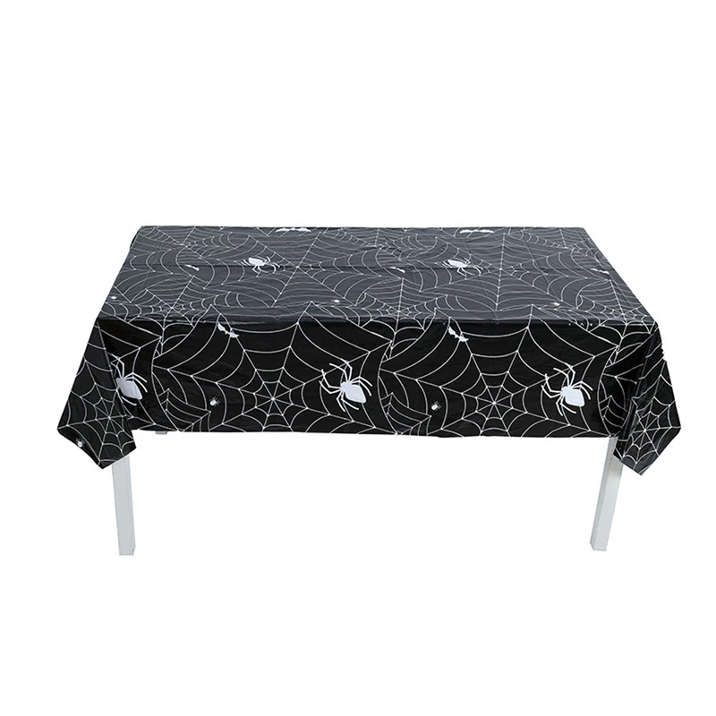 Halloween Tablecloth Gothic Spider Web Dining Table Cover Runner for Kitchen Home Party