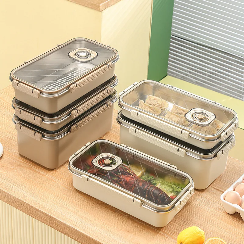 304 Stainless Steel Dumpling Box Preservation Refrigerator Box Multifunctional Sealed Lunch Box Large Capacity Preservation Box