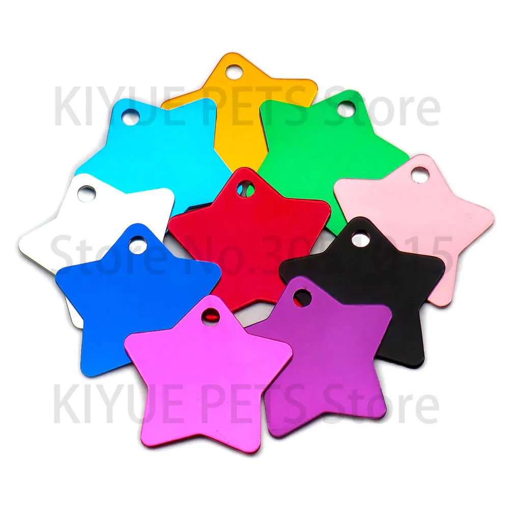 Wholesale 100Pcs Aluminum ID Tags Custom Name Dog Tag Anodized Pendant Necklace Plate Record Number Key Chain Personalized Cat