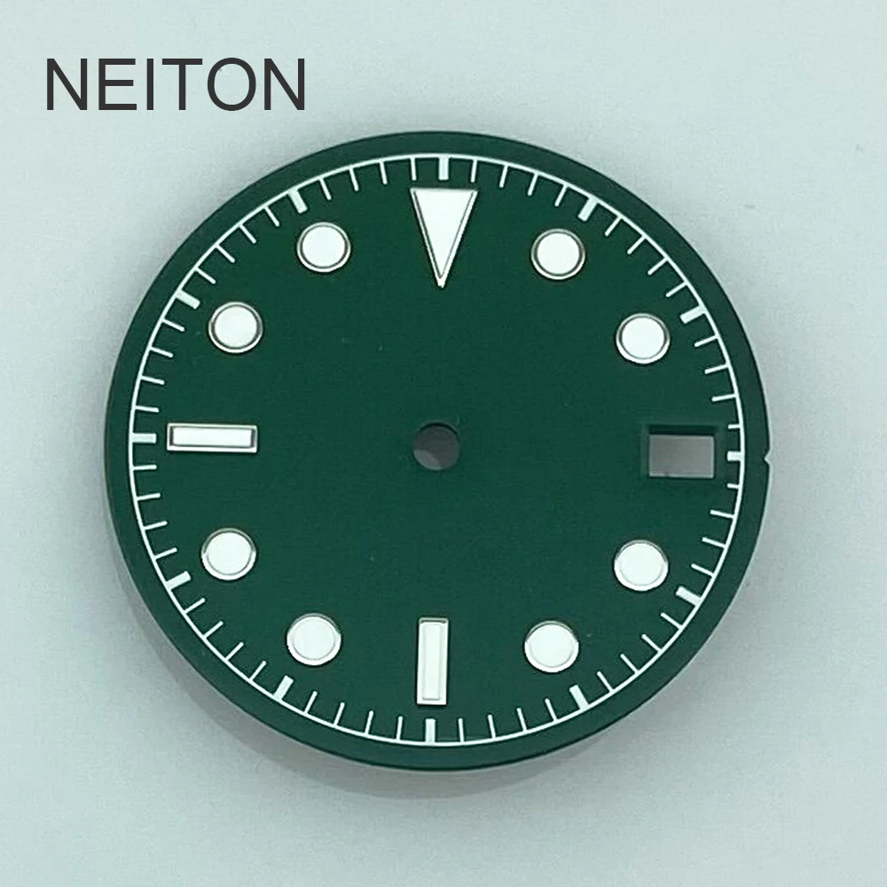 شعار مخصص 28.5 مللي متر Diy بها بنفسك الطلب العقيمة الهاتفي الأخضر مضيئة التخصيص ساعة الطلب صالح حركة NH36 NH35