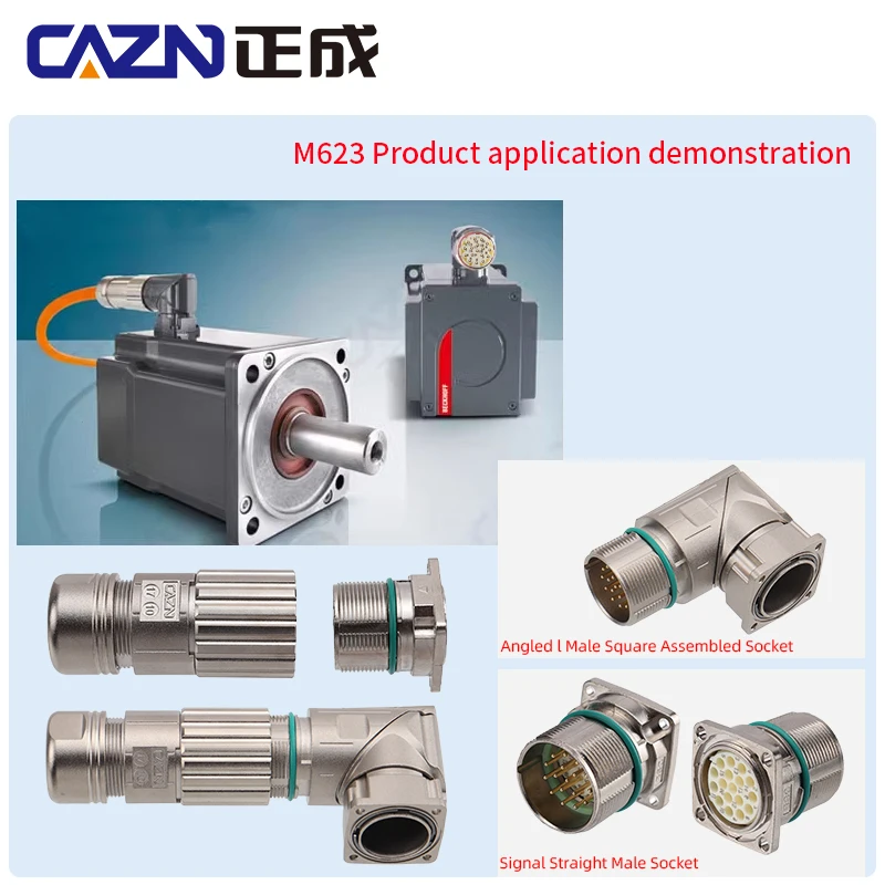 

CAZN M623 6 7 9 12 17 pins Connector Signal Curved Male And Female Assembly Metal Socket