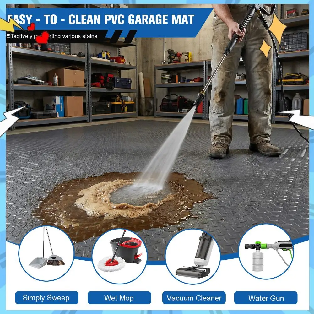 

Коврик для пола гаража 7.9x21/32.8 футов, 2.5 мм, из ПВХ с алмазной текстурой, для грузовиков, прицепов, внедорожников, фургонов, гольф-каров, мотоциклов