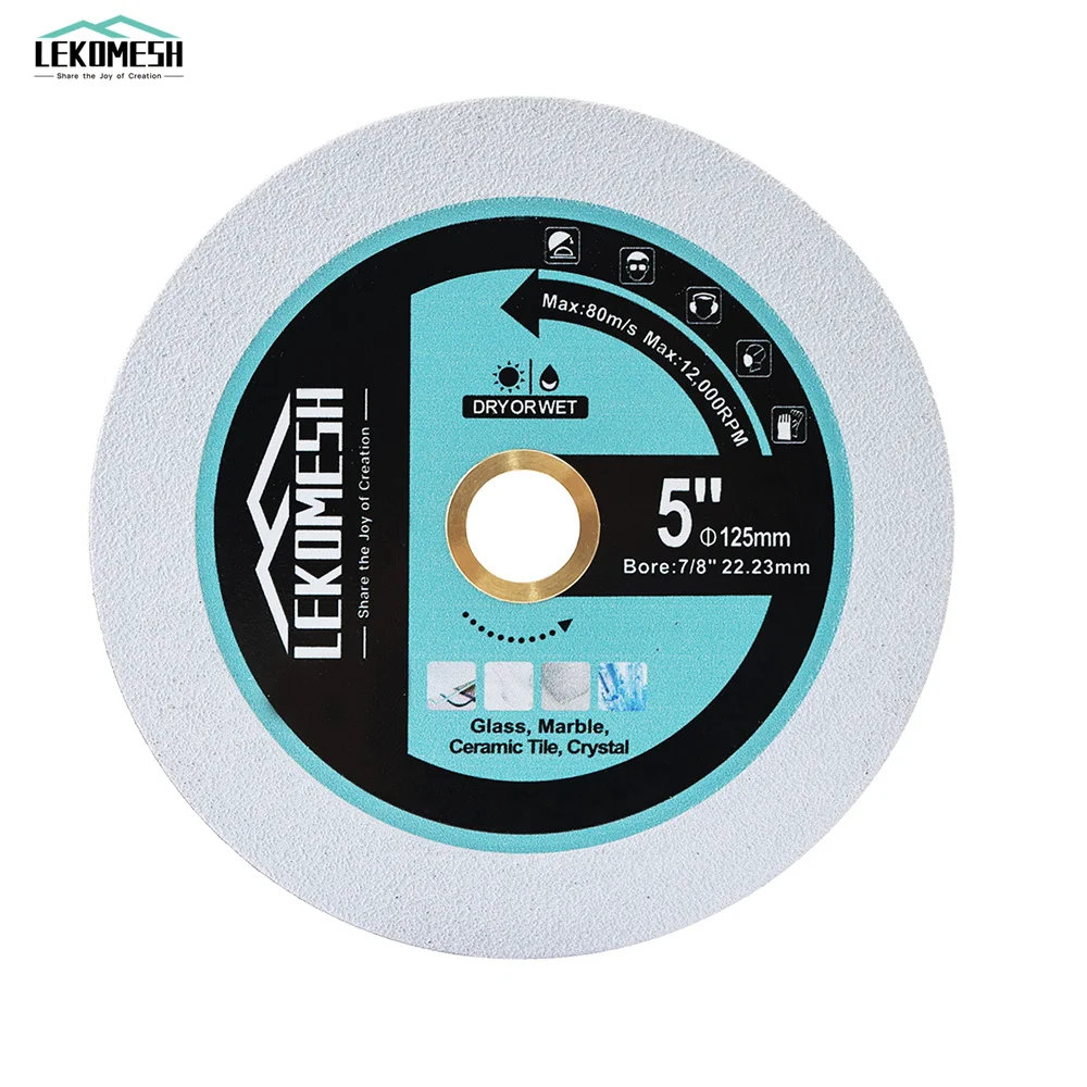 

LEKOMESH Dia125mm/5inches Diamond Saw Blade For Glass Jade Crystal Wine Bottal Cutting Disc Diamond Turbo Cutting Blades