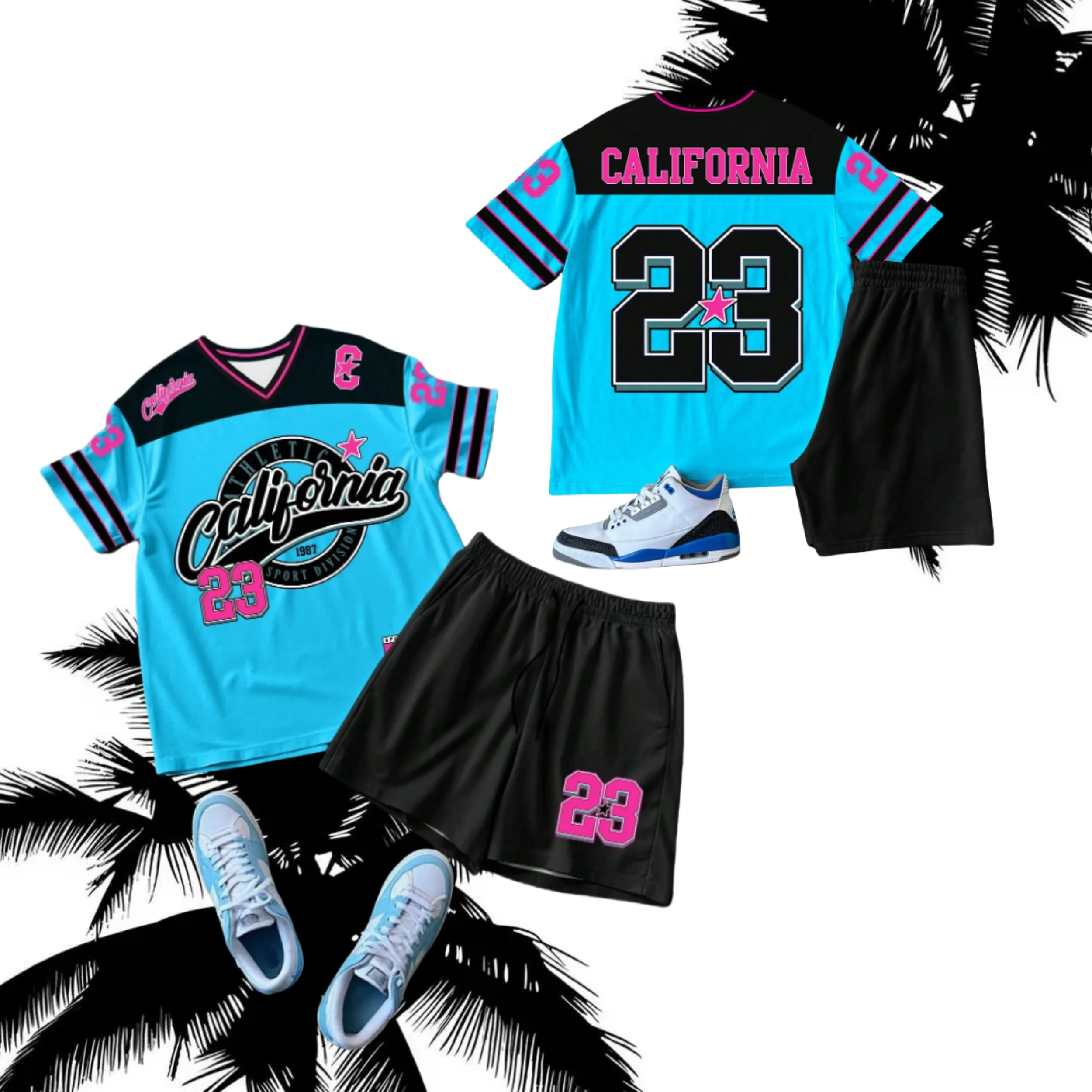 25/26 جديد الرجال كاليفورنيا رقم 23 ثلاثية الأبعاد طباعة تي شيرتات قصيرة الاكمام و مجموعة تي شيرتات قصيرة للأطفال التدرج قصيرة الأكمام المرأة تي شيرت مجموعة تي شيرتات قصيرة للأطفال