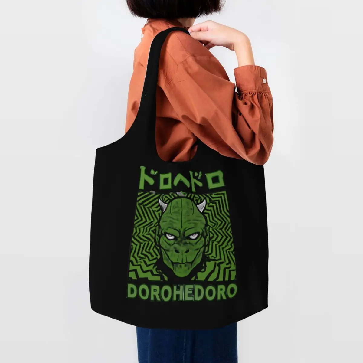 Dorohedoro Dark Fantasy Vibes Large Capacity Canvas Tote Bag Single Shoulder Commute Bag For Women Eco-Friendly Shopping Bag