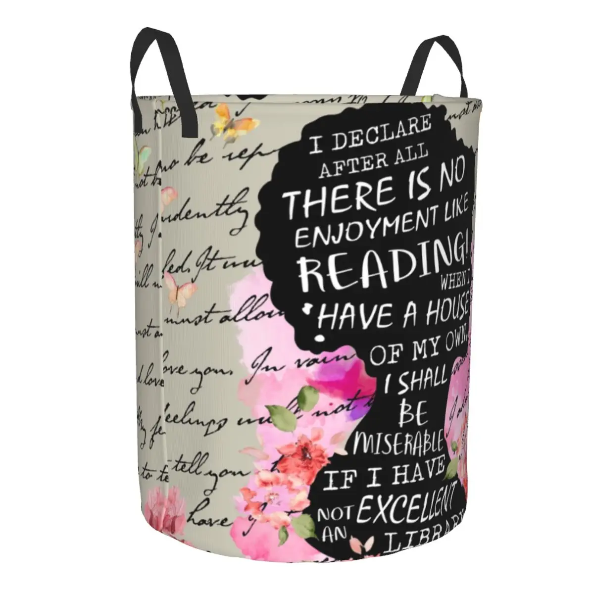 Excellent Library Pride And Prejudice Laundry Basket Collapsible Large Clothing Storage Bin Jane Austen Baby Hamper