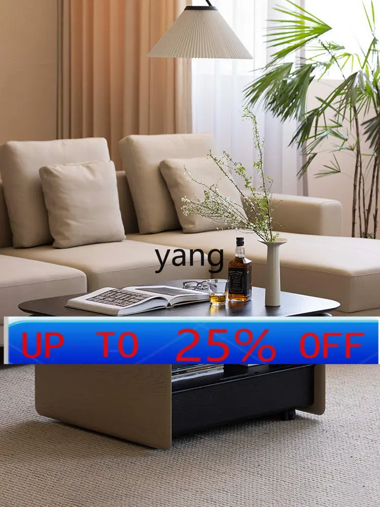 

Современный простой журнальный столик из массива дерева для гостиной, подходит для небольших квартир, передвижной чайный столик.