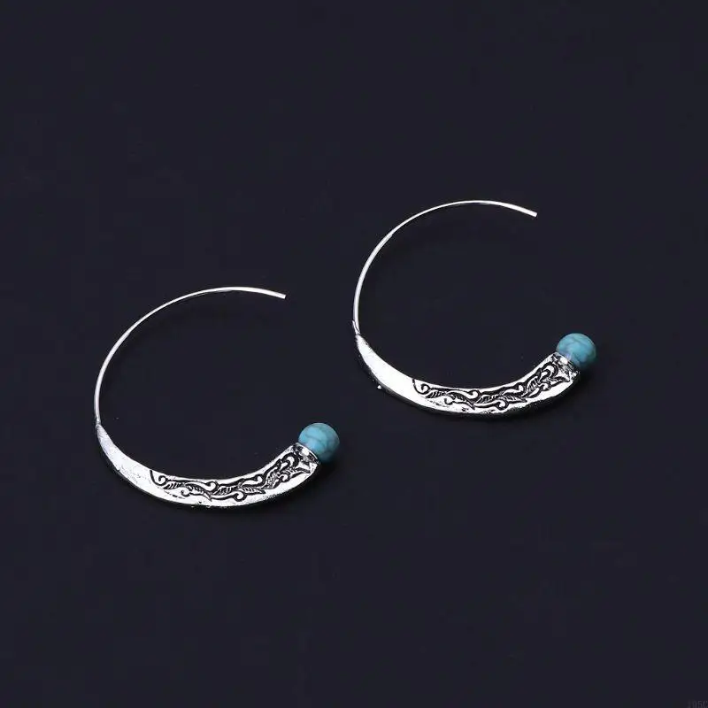 195C Ethnic Earrings Vintage Tibetan Gypsy Indian Bollywood Hoops Earrings Gift