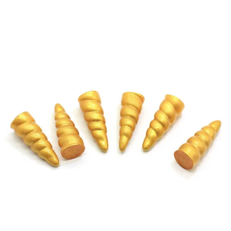 20Pcs Gold Color Miniature Unicorn Horn Flatback Resin Cabochon Cartoon Craft DIY Jewelry Necklace Hair Accessories Decoration