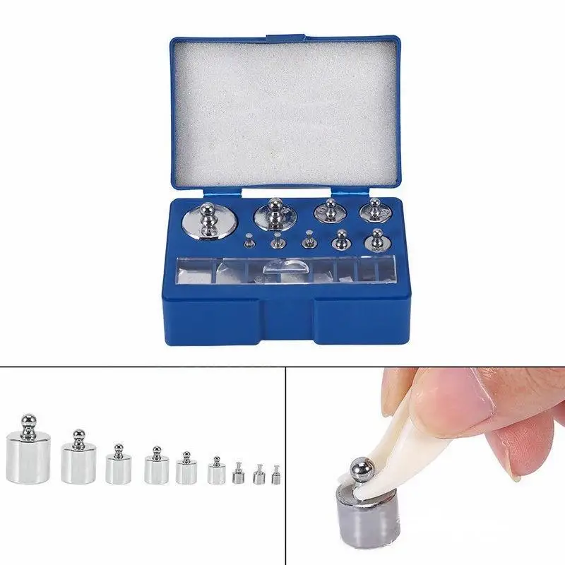17-Piece Precision Calibration Weight Set (10mg-100g) - Chrome-Plated Grams for Jewelry Scales, Lightweight Gauging