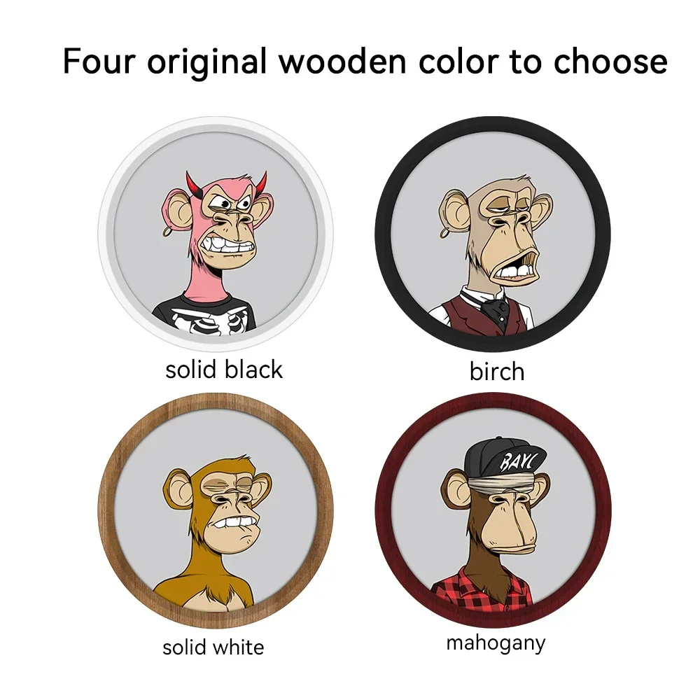 OEM Custom 23,6" Nft Round Screen Android 11.0 Crypto-Art Frame Wifi Video Foto Holz Smart Digital Token Nft Display Frame