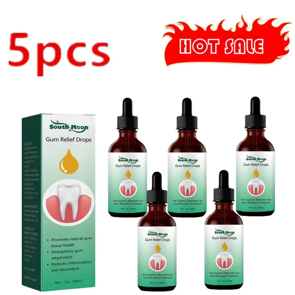 5pcs 30ml Quickly Repair Of Cavities Caries Drops Serum Teeth Remove Yellow Plaque Stains Relieve Gums Decay Serum