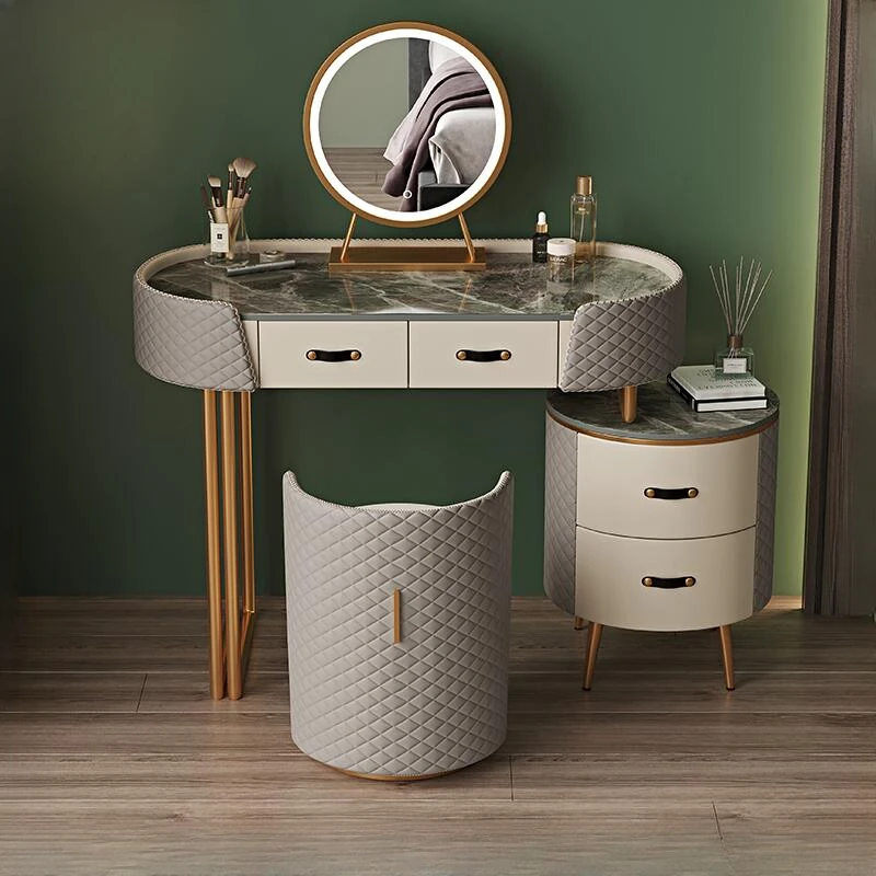 

/Light Mirror Vanity Table Nordic Modern Stool Makeup Dressing Table Luxury Aesthetic Storage Penteadeira Quarto Room Furniture