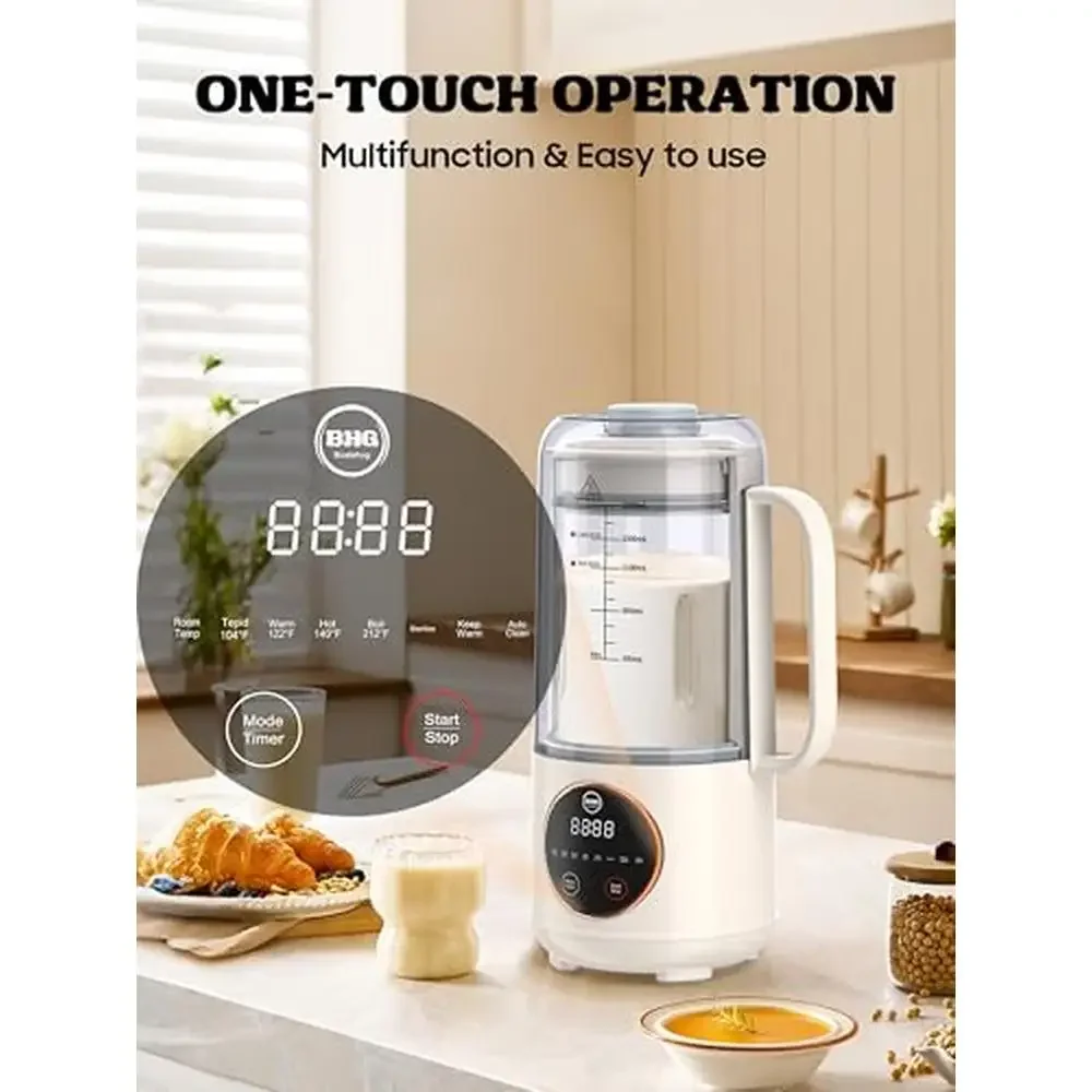 Nussmilchbereiter, 45 Unzen, 10-in-1, pflanzliche Mandel, Sojakerfer, Kokosnuss, multifunktionaler Haushaltsgerät-Timer, automatische Abschaltung, leicht zu reinigen