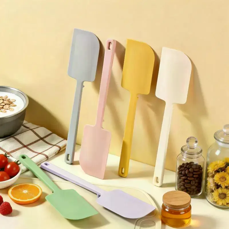 Food Grade Silicone Spatulas Heat Resistant Non Stick Surface Perfect For Home Baking Cooking Kitchen Use