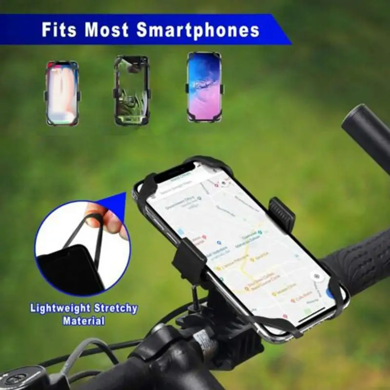 Bicycle Mobile Phone Holder Silicone Net Protective Cover Phone Cell Band Elastic Strap Universal Security Silicone Mount