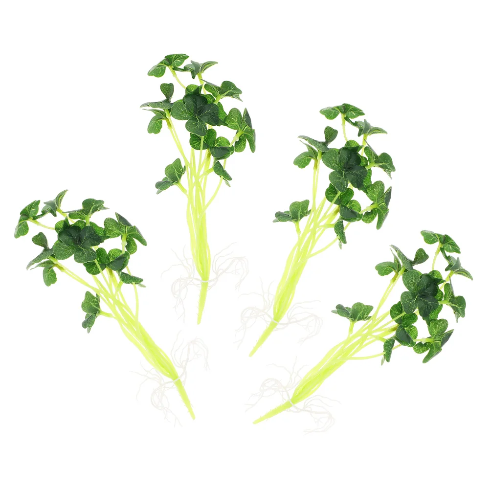 

4 Pcs Artificial Green Plants Leaves for Decoration Small Silk Cloth Office Home DIY Wreath Craft Realistic Faux Lifelike