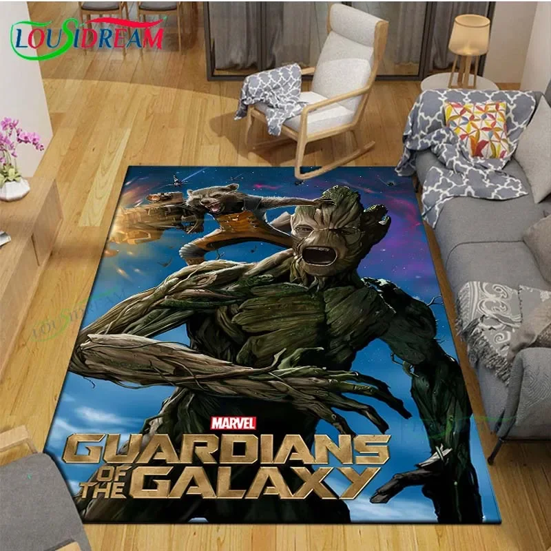 

2025 Fashion Marvel Cartoon Groot Carpet Outdoor Rug Area Rug Non-slip Carpet Bedroom Decor Carpet for Kids Luxury Birthday Gift