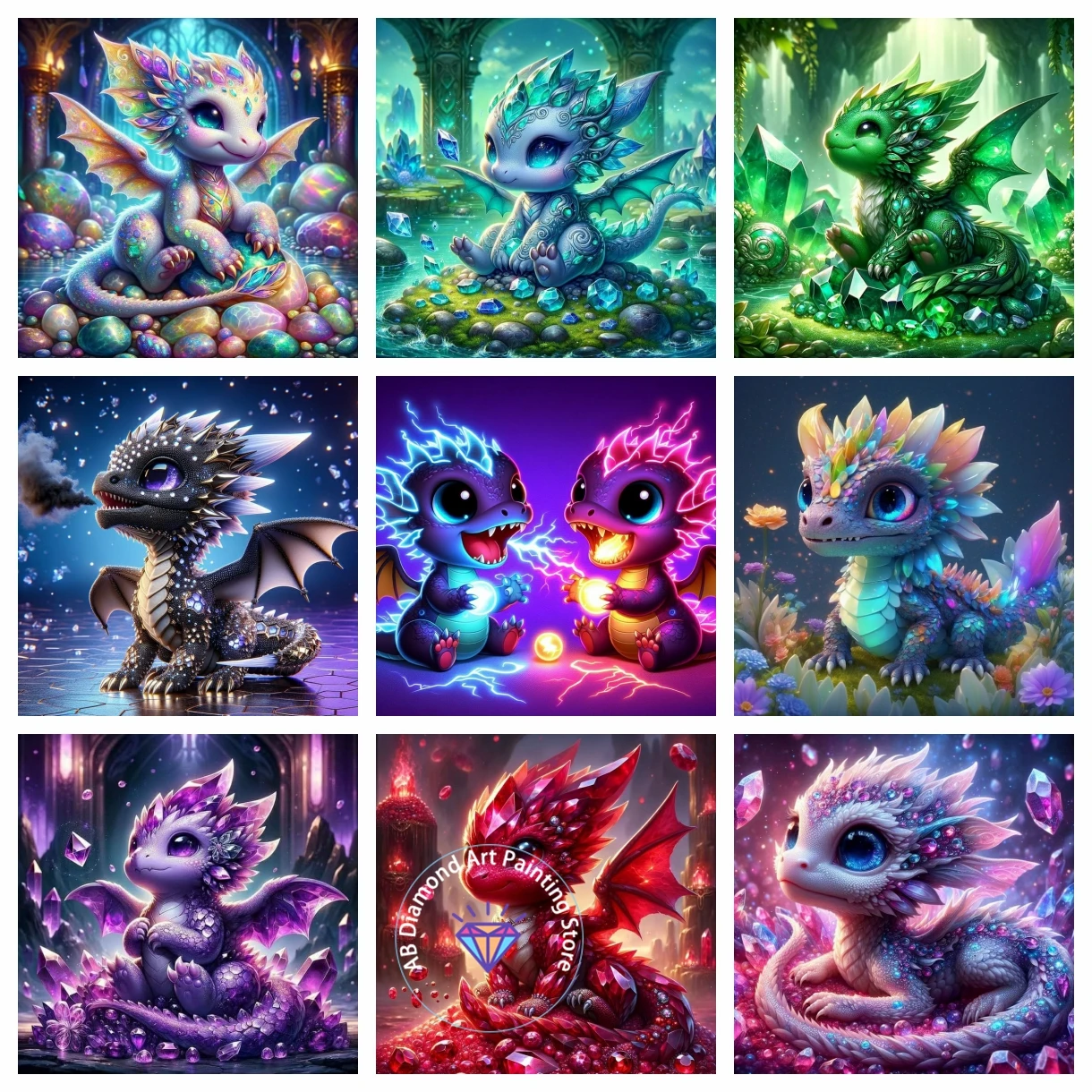

Cute dreamy shining dragon AB Diamond Painting Kit DIY Embroidery Cross Stitch Handmade Art Gift Crafts Home Decor Children Gift