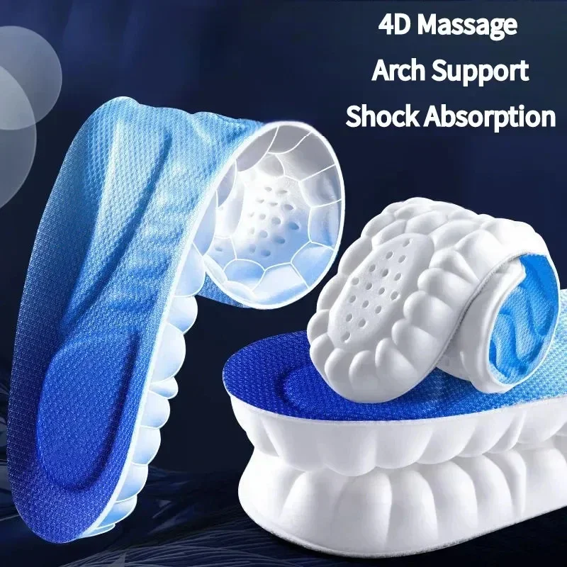 Orthopedic Sport Insoles for Running Shoes - Breathable Shock Absorption PU Sole Soft Arch Support for Men & Women