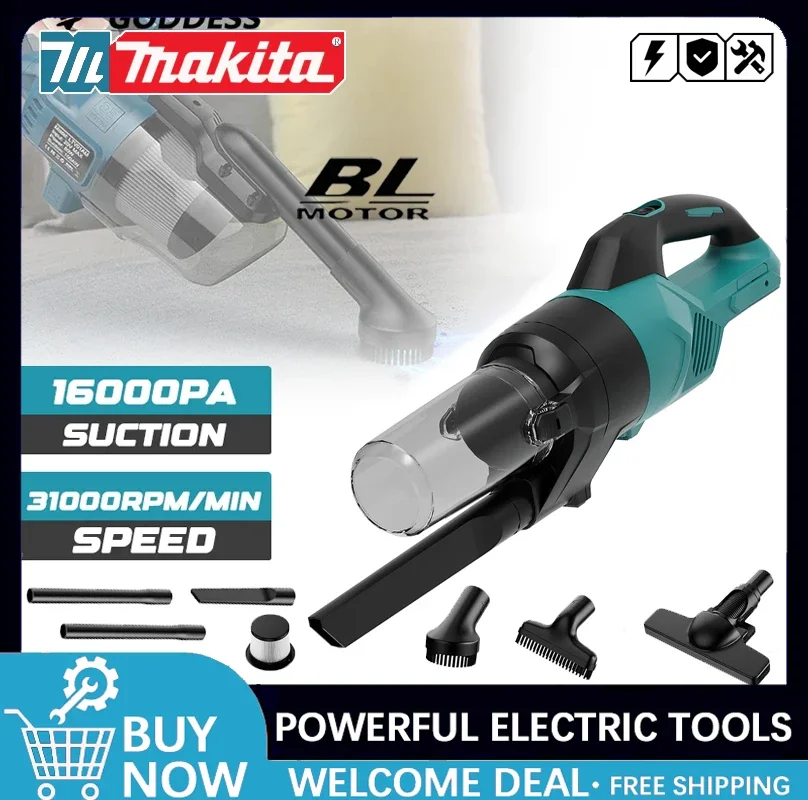 

Беспроводной ручной пылесос Makita для дома и автомобиля, идеально подходит для полов из твердых пород дерева и ковровых покрытий, совместим с Dewalt/Milwaukee