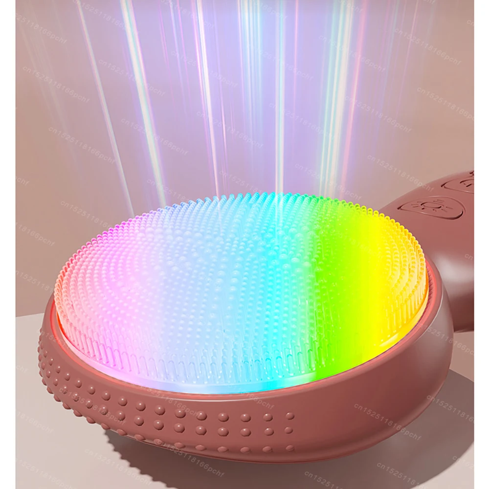 Facial Cleanser Blackhead Pore Cleaning Beauty Device Colorful Light Vibration Massager Hot Compress Massage Face Wash Brush