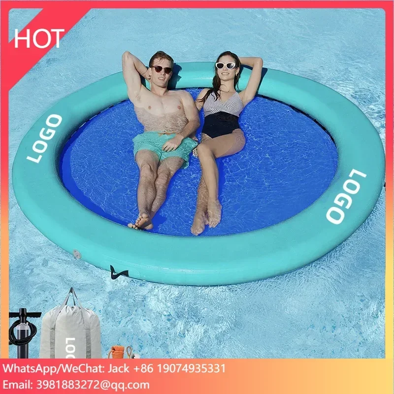

Heavy Duty River Floats Lake Raft 8'x8' Water Hammock Inflatable Floating Dock For Family Party
