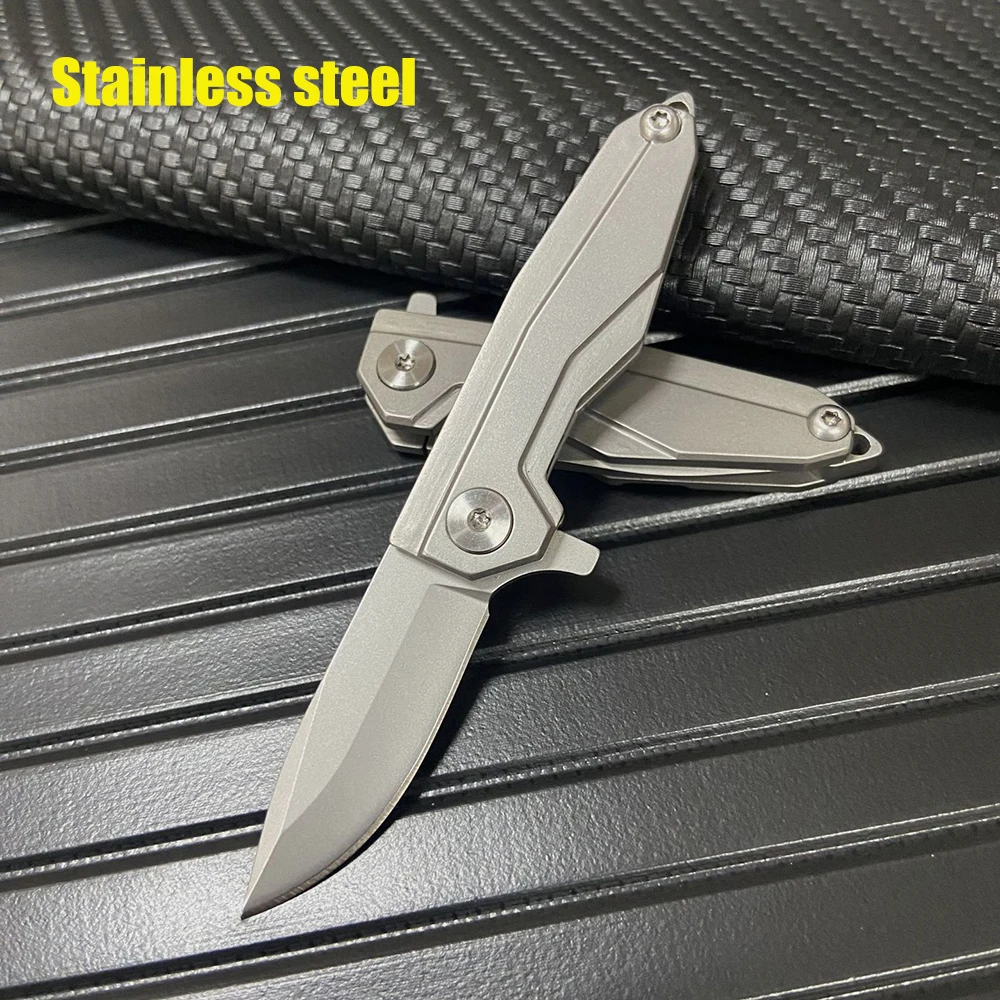 Faca Dobrável Mini de Canivete Portátil Fruit Edc Keychain Tool Box Opener Gadge Outdoor Aço Inoxidável