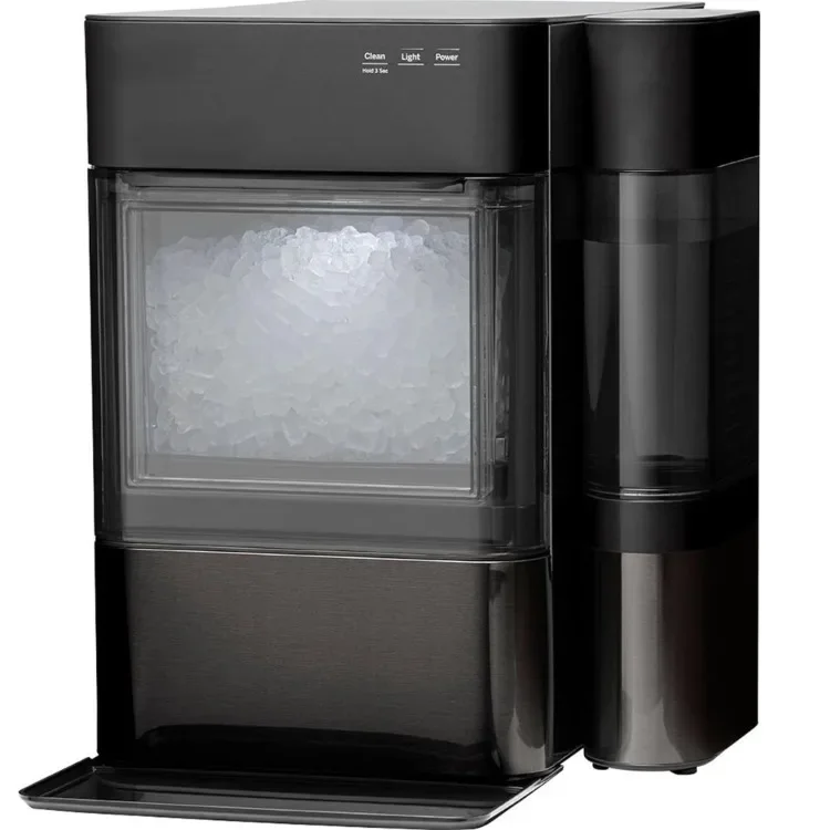 Countertop Nugget Ice Maker with Side Tank | Ice Machine with WiFi Connectivity | Smart Home Kitchen Essentials |Black Stainless